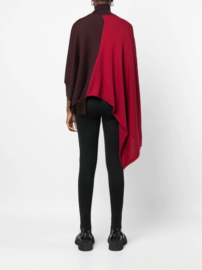 Shop Y's Asymmetric Colour-block Wool Jumper In Red