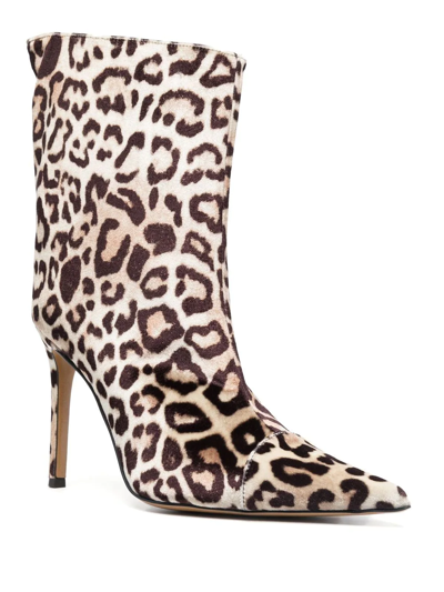 Shop Alexandre Vauthier Alex Velvet Leopard-print Boots In Brown