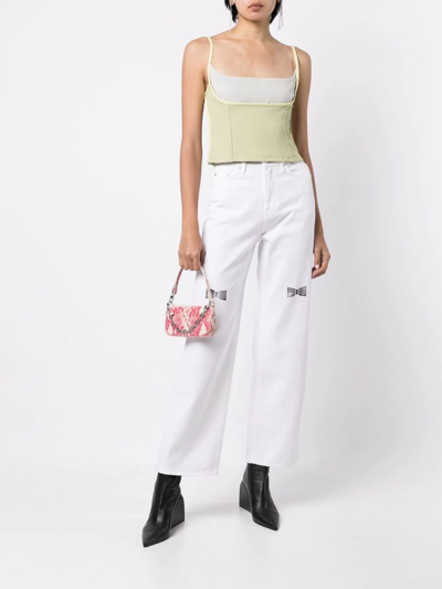 Shop Kimhēkim High-waisted Straight Jeans In White