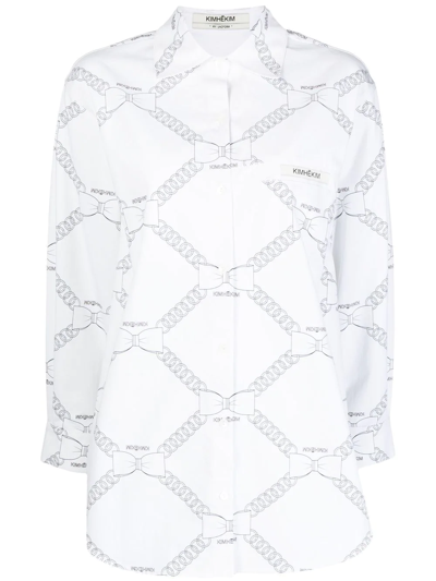 Shop Kimhēkim Chain-link Print Shirt In White