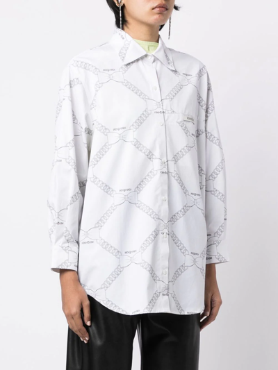 Shop Kimhēkim Chain-link Print Shirt In White