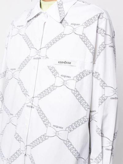 Shop Kimhēkim Chain-link Print Shirt In White