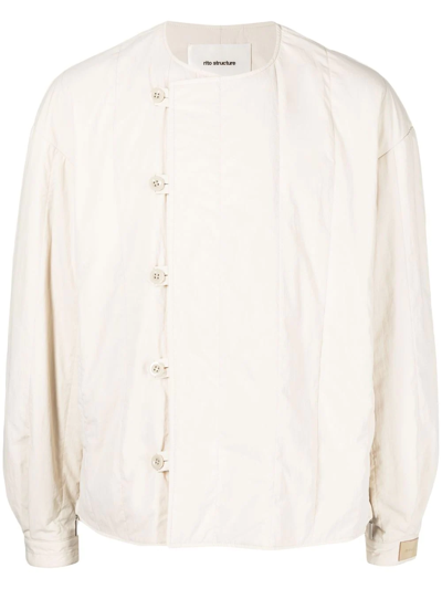 Shop Rito Structure Wrap-style Padded Overshirt In White