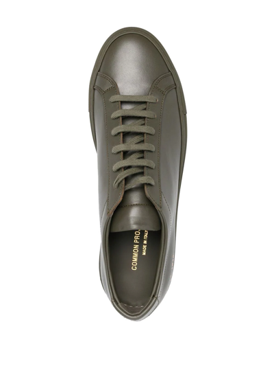 Common Projects Original Achilles Low Leather Sneaker In Green