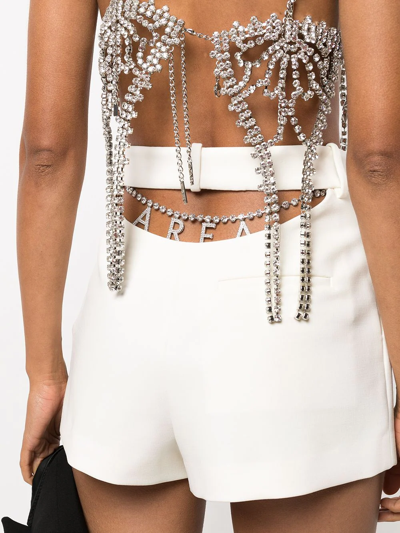 Area Crystal-detail Shorts In White