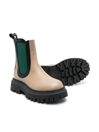 Shop Marni Panelled Pull-on Boots In Neutrals