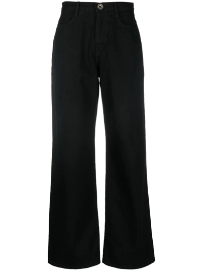 Shop Low Classic Low-rise Wide-leg Jeans In Black