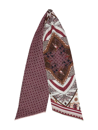 Ferragamo Nirvana Print Silk Twill Scarf In Neutrals