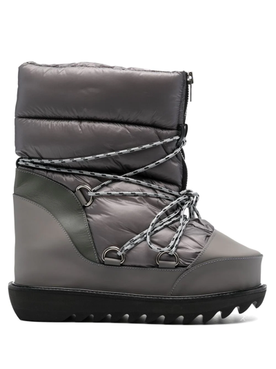 Shop Sacai Lunar Padded Ankle Boots In Grey