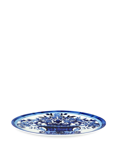 Shop Dolce & Gabbana Archive-print Charger Plate In Blue