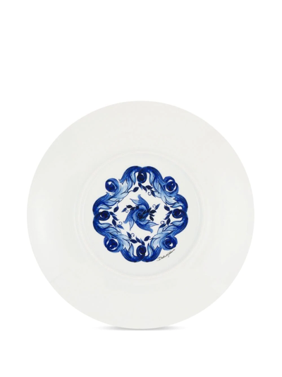 Shop Dolce & Gabbana Archive-print Charger Plate In Blue