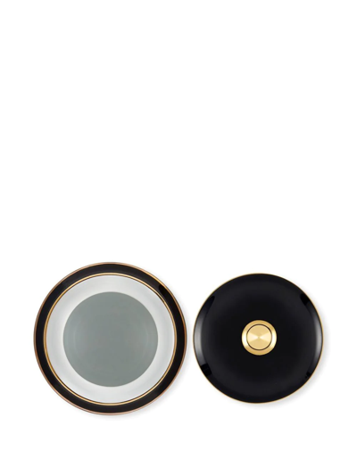 Dolce & Gabbana Leopard-print Porcelain Sugar Bowl In Black