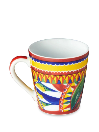 Dolce & Gabbana Carretto Siciliano Porcelain Mug In White