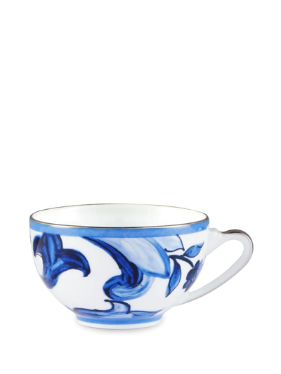 Shop Dolce & Gabbana Blu Mediterraneo Porcelain Tea Set In White