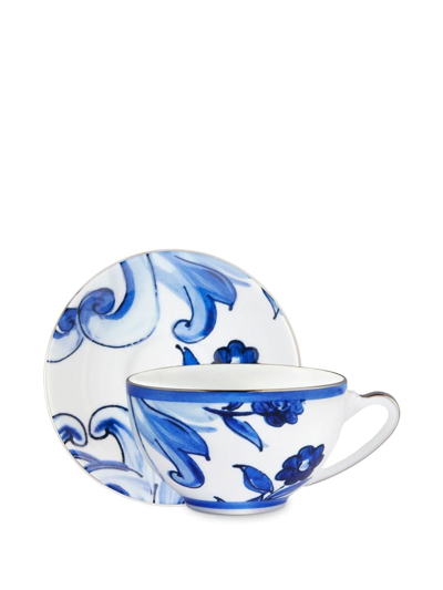 Shop Dolce & Gabbana Archive-print Porcelain Tea Set In White