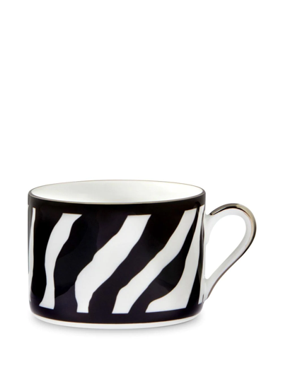 Dolce & Gabbana Zebra-pattern Porcelain Tea Set In Black