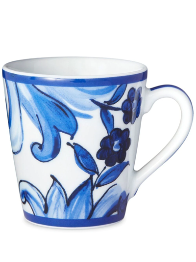 Shop Dolce & Gabbana Archive-print Porcelain Mug In Blue
