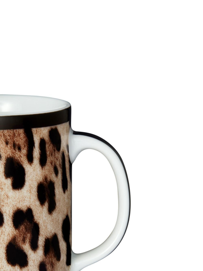 Shop Dolce & Gabbana Leopard-print Porcelain Mug In Brown