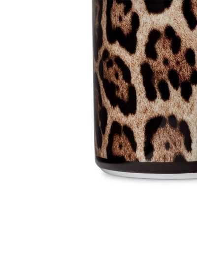 Shop Dolce & Gabbana Leopard-print Porcelain Mug In Brown