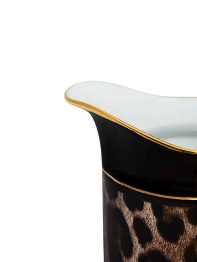 Shop Dolce & Gabbana Leopard-print Porcelain Creamer In Black