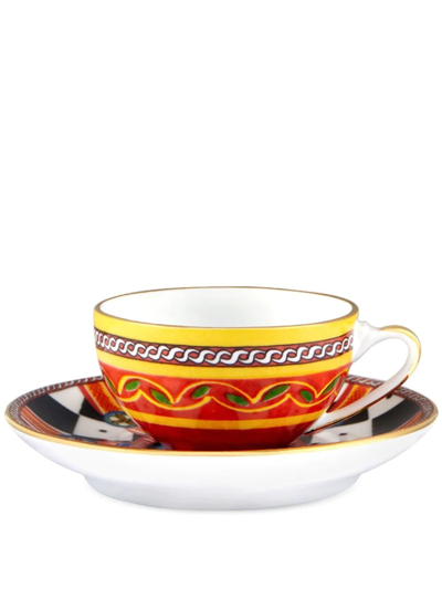 Shop Dolce & Gabbana Carretto Siciliano Espresso Set In Yellow