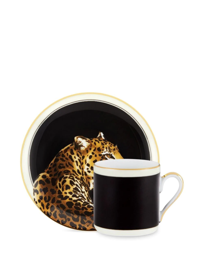 Dolce & Gabbana Tiger Espresso Set In Black