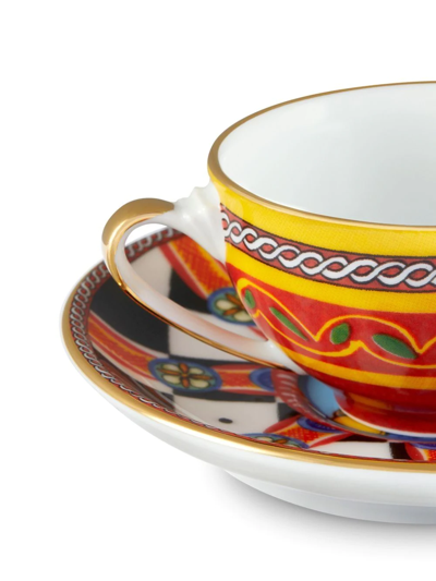 Shop Dolce & Gabbana Carretto Siciliano Espresso Set In Yellow