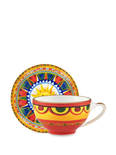 Dolce & Gabbana Carretto Siciliano Espresso Set In Yellow