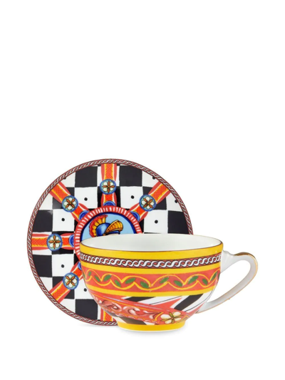 Shop Dolce & Gabbana Archive-print Tea Set In White