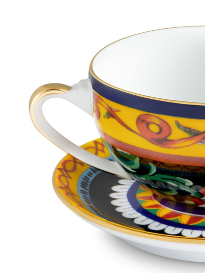 Shop Dolce & Gabbana Archive-print Porcelain Tea Set In Multicolour