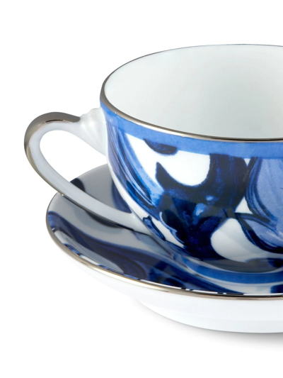 Shop Dolce & Gabbana Blu Mediterraneo Porcelain Tea Set In White