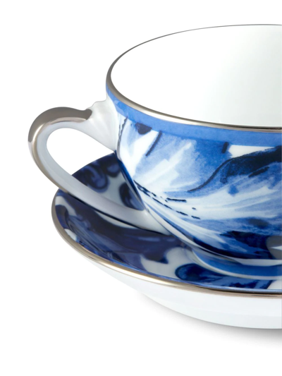 Shop Dolce & Gabbana Blu Mediterraneo Porcelain Tea Set In White