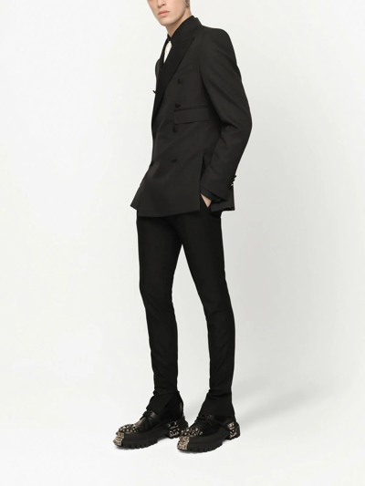 Shop Dolce & Gabbana Sicilia-fit Double-breasted Tuxedo Blazer In Black