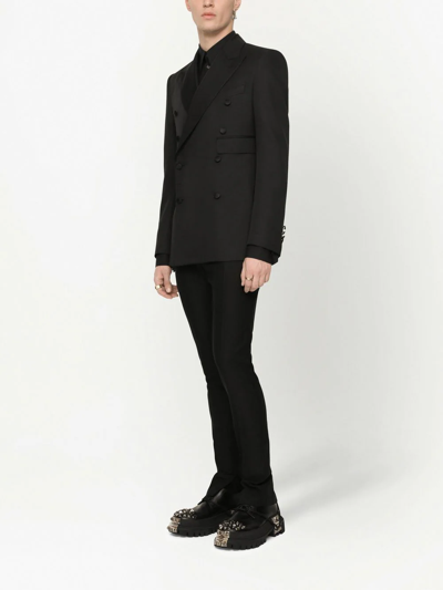Dolce & Gabbana Sicilia Double-breasted Tuxedo Jacket In Black