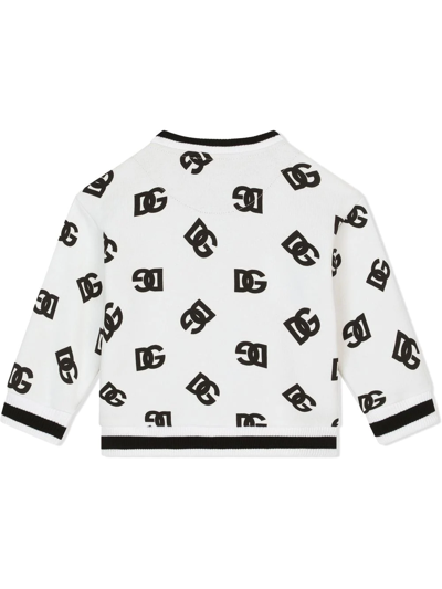 Shop Dolce & Gabbana Dg-logo Cotton Sweatshirt In White