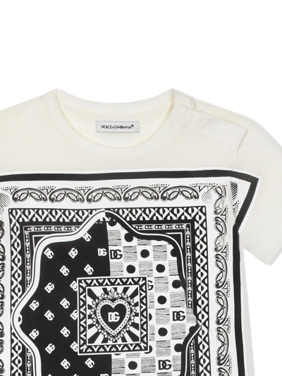 Shop Dolce & Gabbana Bandana-print Cotton T-shirt In White