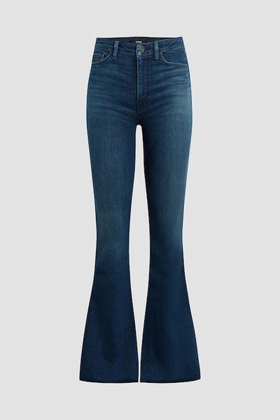 Shop Hudson Jeans Holly High-rise Flare Jean With Inseam Slit In Blue