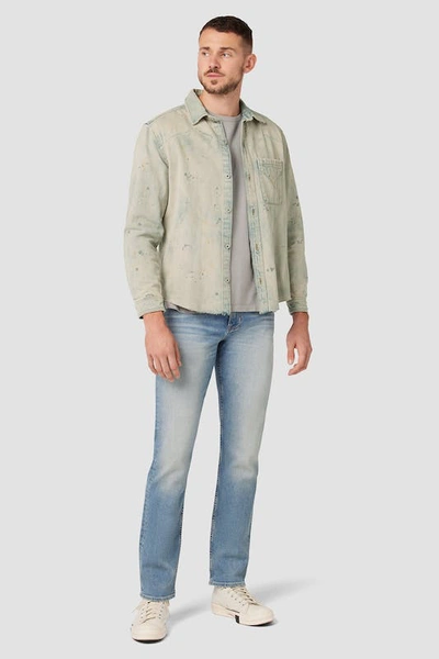 Shop Hudson Jeans Lightweight Denim Shirt In Green