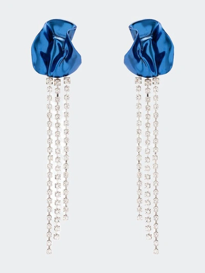 Shop Sterling King Georgia Crystal Earrings In Blue
