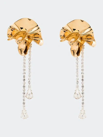 Shop Sterling King Sylvia Crystal Drop Earrings In Gold