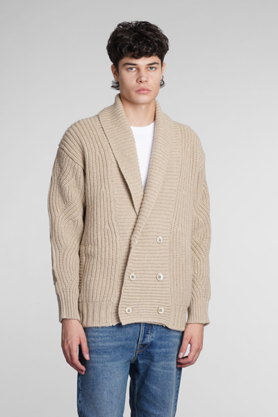 Shop Golden Goose Journey Cardigan In Beige Wool
