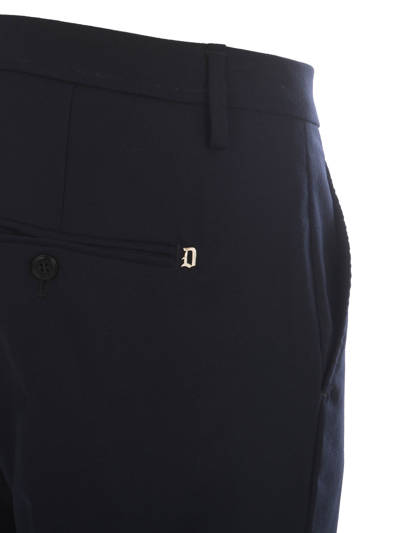Shop Dondup Trousers  Gaubert In Virgin Wool In Blu