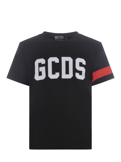 Shop Gcds T-shirt  Logo In Cotton In Nero