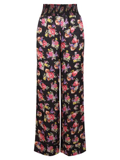 Shop Alice And Olivia Alice Olivia Floral Pattern Wide Leg Trousers In Floral Black