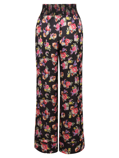 Shop Alice And Olivia Alice Olivia Floral Pattern Wide Leg Trousers In Floral Black