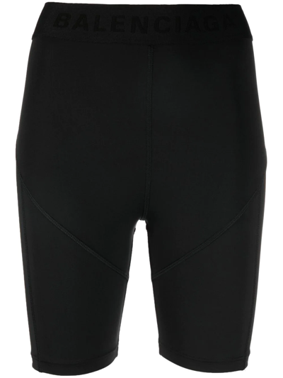 Shop Balenciaga 3b Sports Icon Cycling Shorts In Black