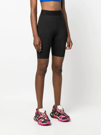 Shop Balenciaga 3b Sports Icon Cycling Shorts In Black