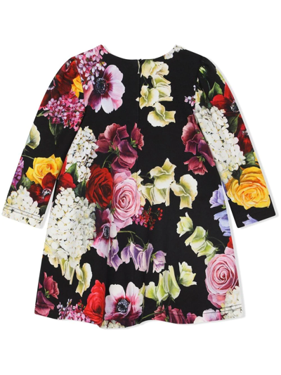 Shop Dolce & Gabbana Floral-print Midi Dress In Multicolour