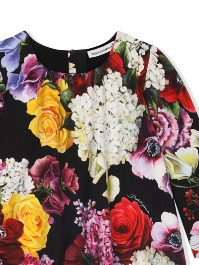 Shop Dolce & Gabbana Floral-print Midi Dress In Multicolour