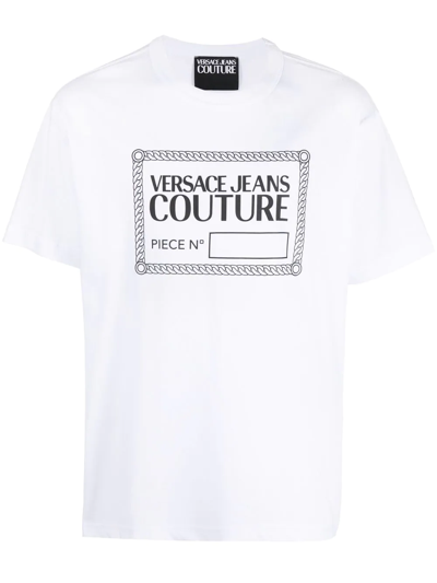 Shop Versace Jeans Couture Logo Crew-neck T-shirt In White